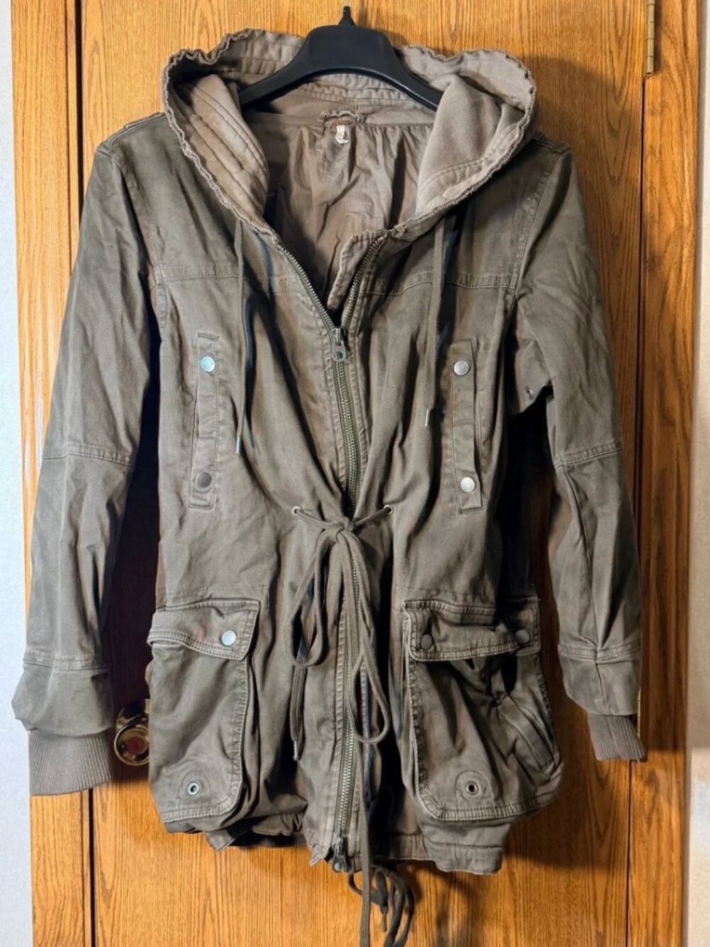 Free People Hooded Utility Jacket M